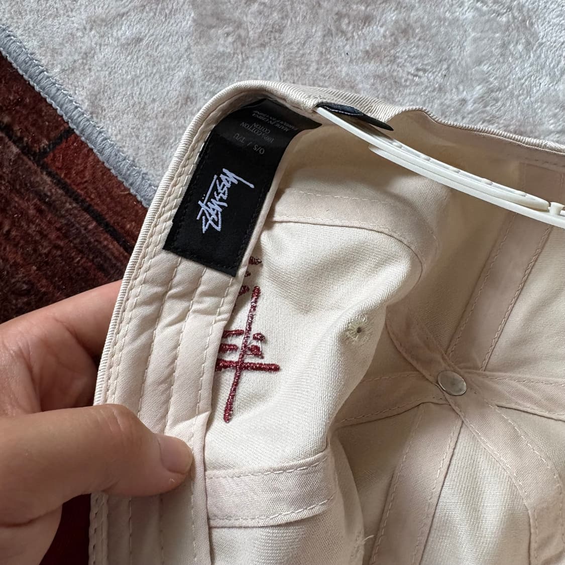 Stüssy Chenille S Low Pro Cap – White/Red