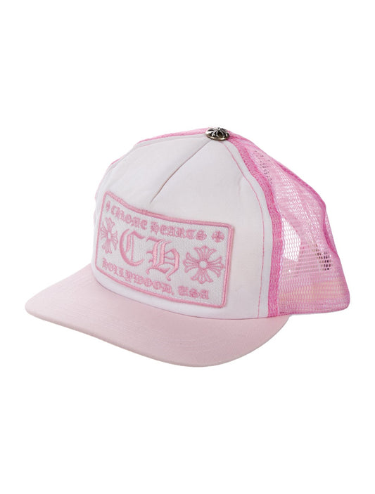 Chrome Hearts Hollywood Trucker Hat Pink & White