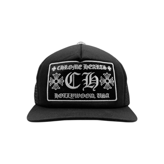 Chrome Hearts CH Hollywood Trucker Hat Black