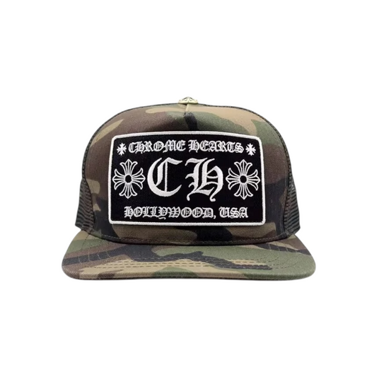 Chrome Hearts CH Hollywood Trucker Hat Camo