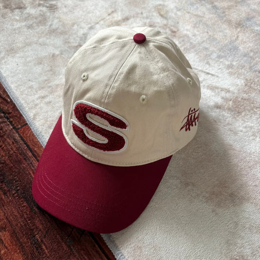Stüssy Chenille S Low Pro Cap – White/Red