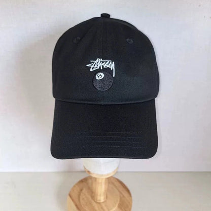 Stüssy 8 Ball Embroidered Black Cap