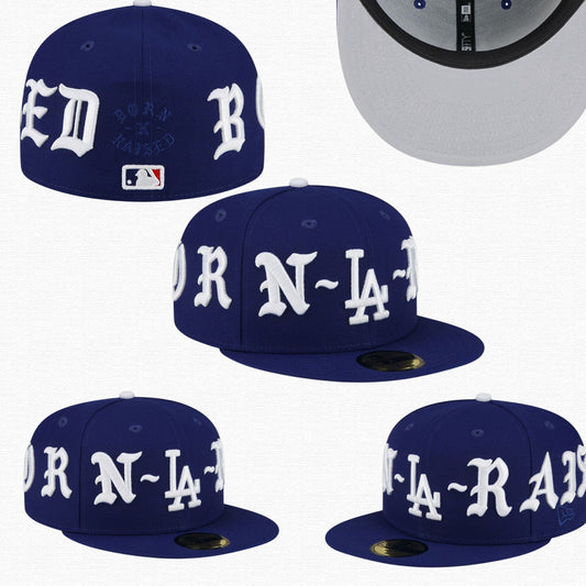 Los Angeles Dodgers New Era Born x Raised Royal Wrap Around 59FIFTY