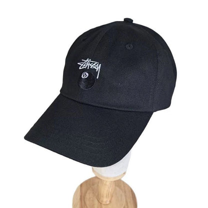Stüssy 8 Ball Embroidered Black Cap