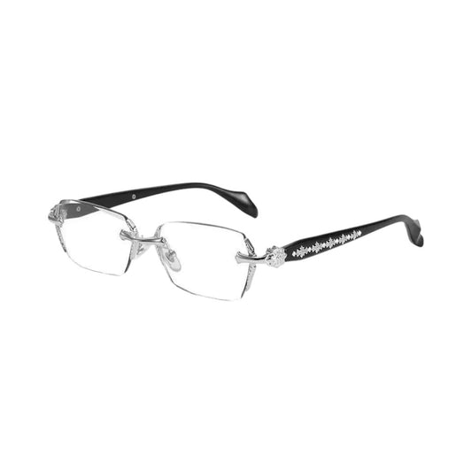 Chrome Heart Glasses – Frameless Black & Silver
