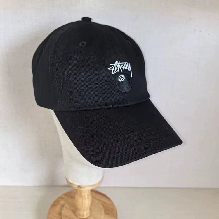 Stüssy 8 Ball Embroidered Black Cap