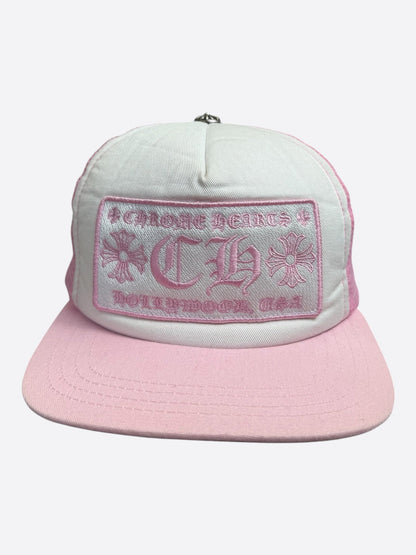 Chrome Hearts Hollywood Trucker Hat Pink & White