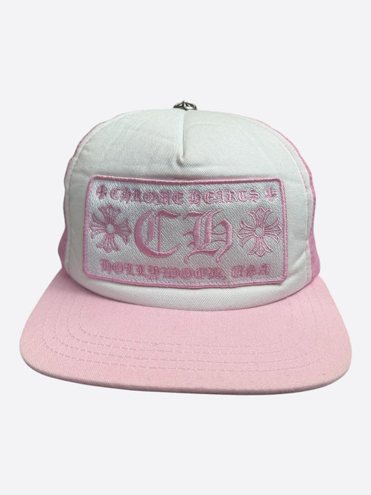 Chrome Hearts Hollywood Trucker Hat Pink & White