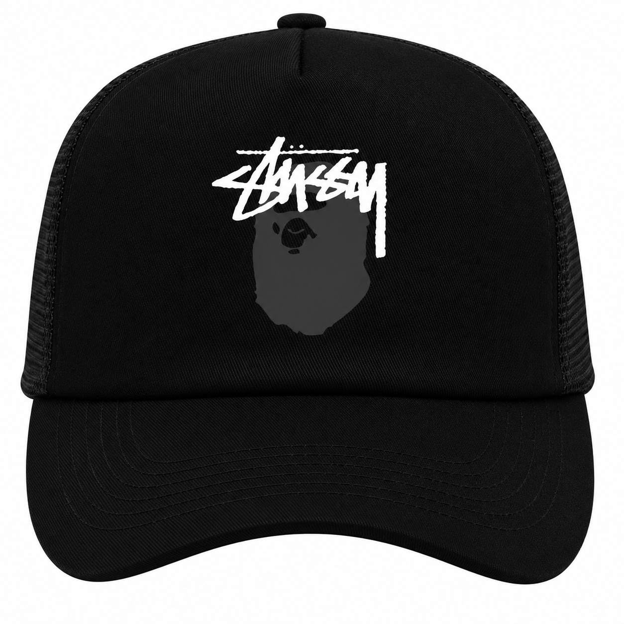 Stüssy x BAPE Trucker Cap – Black