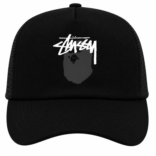 Stüssy x BAPE Trucker Cap – Black